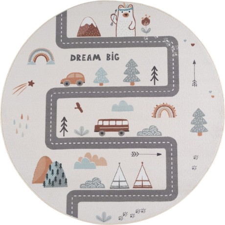Przejdź do produktu Dywan dziecięcy Coco Miasteczko kremowe koło 160 cm x 160 cm