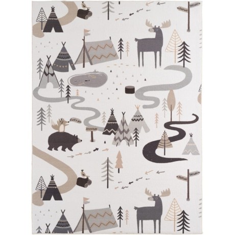 Przejdź do produktu Dywan dziecięcy Coco Tipi Leśna Przygoda kremowy 80 cm x 150 cm