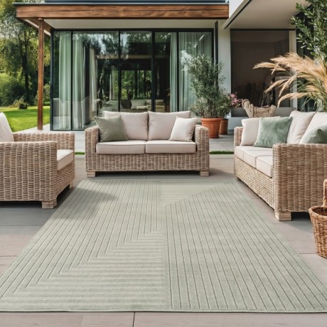 Przejdź do produktu Dywan uniwersalny Nova 3D Geometria oliwkowy 200 cm x 290 cm
