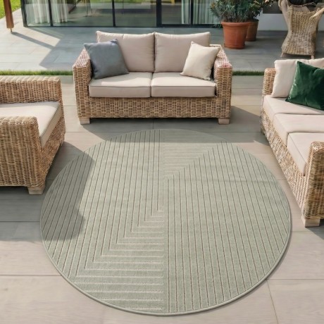 Przejdź do produktu Dywan uniwersalny Nova 3D Geometria oliwkowy koło 160 cm x 160 cm