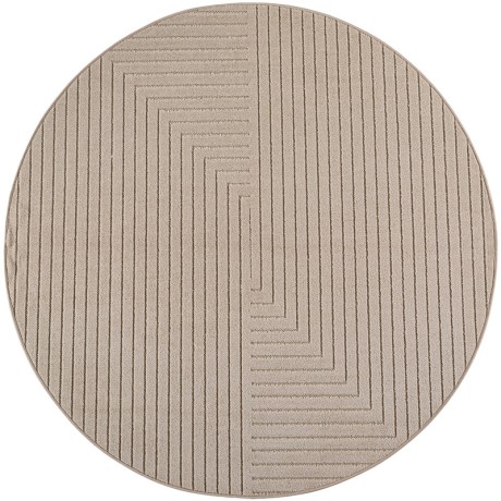 Przejdź do produktu Dywan uniwersalny Nova 3D Geometria beżowy koło 80 cm x 80 cm
