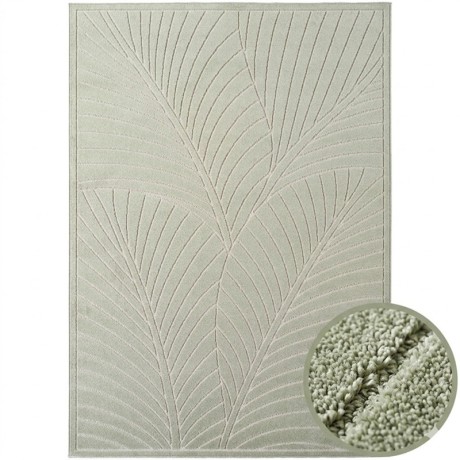 Przejdź do produktu Dywan uniwersalny Nova 3D Listki oliwkowy 120 cm x 170 cm