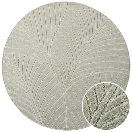 Przejdź do produktu Dywan uniwersalny Nova 3D Listki oliwkowy koło 200 cm x 200 cm