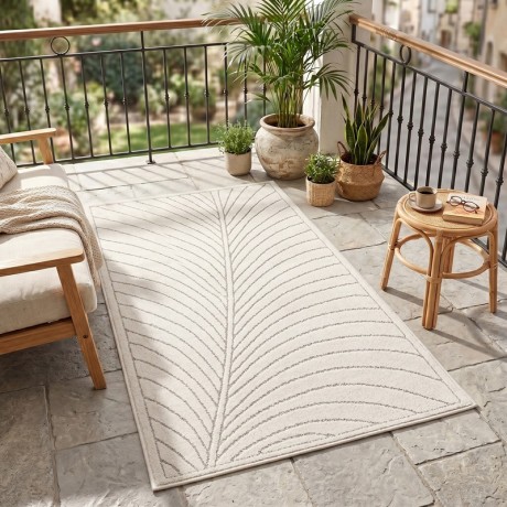 Przejdź do produktu Dywan uniwersalny Nova 3D Liść kremowy 80 cm x 250 cm