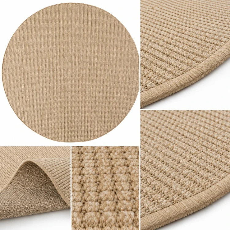 Nowoczesny-Dywan-MIRA-1450-Beige-Beżowy-Koło-Okrągły-Wewnętrzno-Zewnętrzny-Premium-3mm-szczególy-zbliżenie.jpg