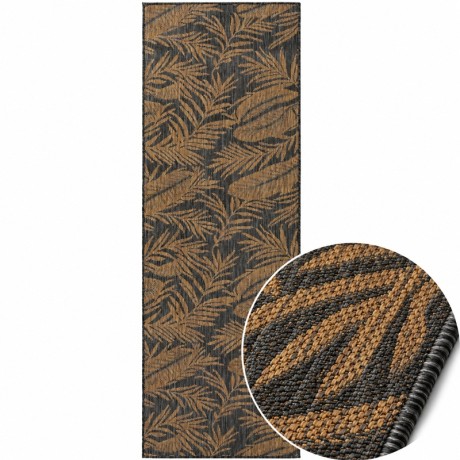 Przejdź do produktu Dywan uniwersalny Mira Roślinny czarno brązowy 80 cm x 250 cm 