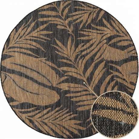 Przejdź do produktu Dywan uniwersalny Mira Roślinny czarno brązowy koło 160 cm x 160 cm