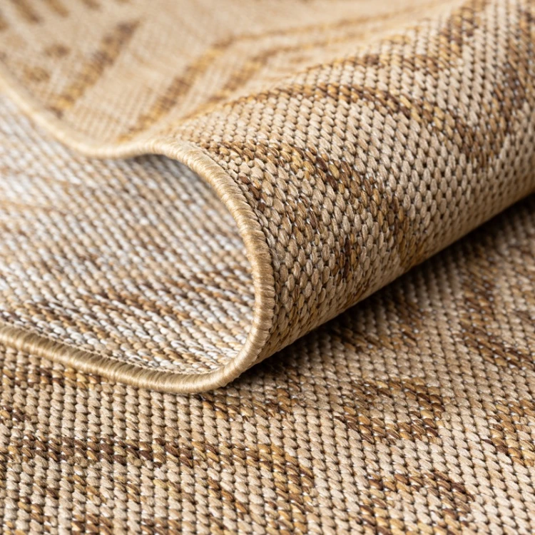 Nowoczesny-Dywan-MIRA-1452-Romby-Beige-Beżowo-Brązowy--Wewnętrzno-Zewnętrzny-runo-3mm-zbliżenie.jpg
