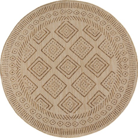 Przejdź do produktu Dywan uniwersalny Mira Aztek beżowo brązowy koło 80 cm x 80 cm