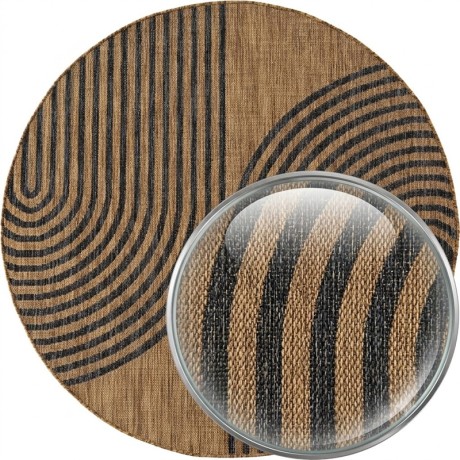 Przejdź do produktu Dywan uniwersalny Mira geometryczny brązowo czarny koło 160 cm x 160 cm