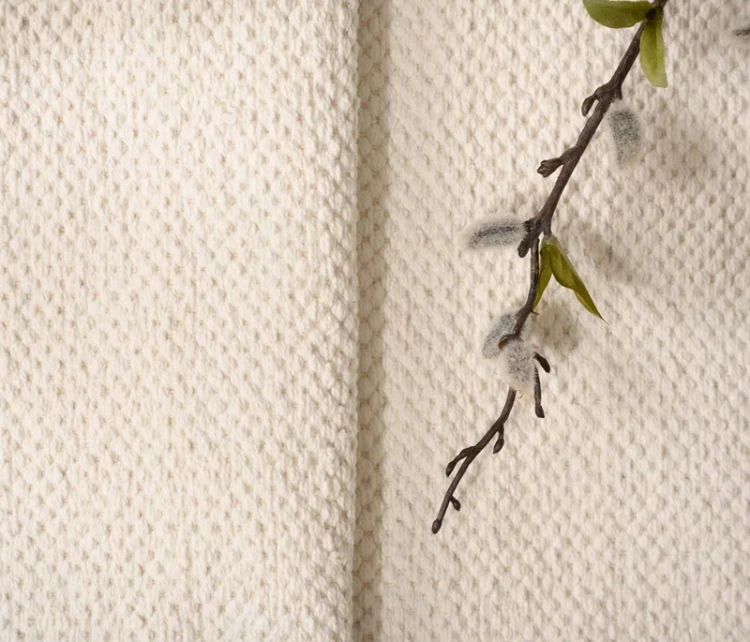Dywan-Zaran-kośc słoniowa-100%-bawełna-pure-cotton-ręcznie-tkany-zbliżenie-wlosia.jpg