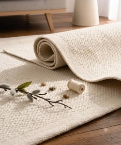Dywan-Zaran-kośc słoniowa-100%-bawełna-pure-cotton-ręcznie-tkany-zbliżenie-szerokość.jpg