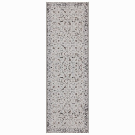 Przejdź do produktu Dywan vintage INKA Floral z Efektem Postarzenia Kremowy 80 cm x 250 cm