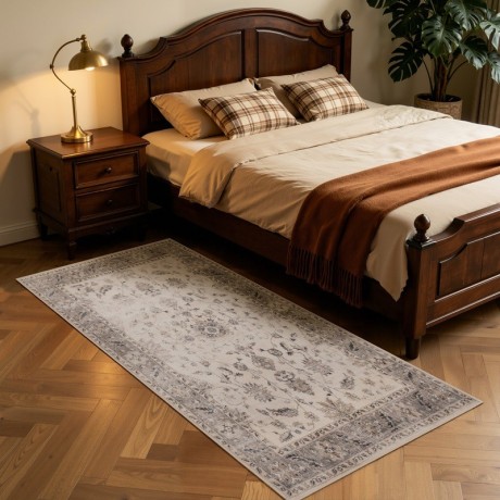 Przejdź do produktu Dywan vintage INKA Arabeska z Efektem Postarzenia Beżowy 80 cm x 150 cm