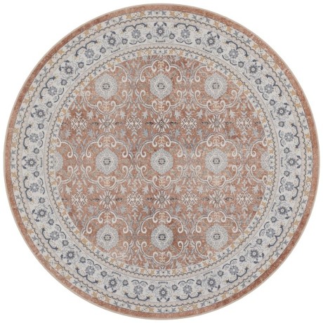 Przejdź do produktu Dywan vintage INKA Ornament z Efektem Postarzenia Terakota koło 200 cm x 200 cm