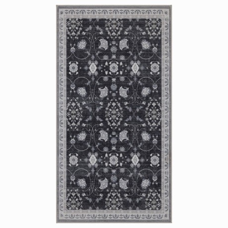 Przejdź do produktu Dywan vintage INKA Floral z Efektem Postarzenia Czarno-Szary 80 cm x 150 cm