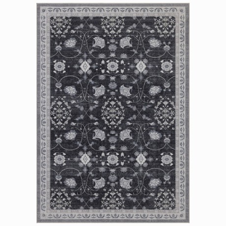 Przejdź do produktu Dywan vintage INKA Floral z Efektem Postarzenia Czarno-Szary 240 cm x 340 cm