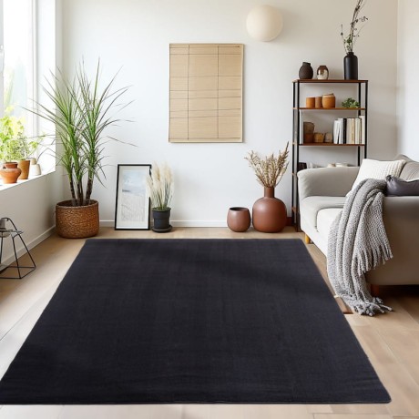 Przejdź do produktu Dywan pluszowy Sky czarny 80 cm x 250 cm