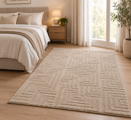 Przejdź do produktu Dywan nowoczesny 3D  beżowy 200 cm x 300 cm certyfikat