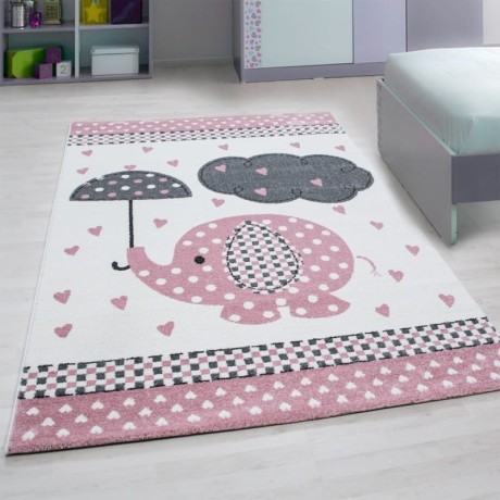 Przejdź do produktu Dywan dziecięcy Kids Słonik różowy 160 cm x 230 cm