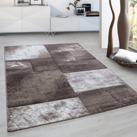 Przejdź do produktu Dywan nowoczesny Hawaii Kwadraty beżowo-szary 80 cm x 150 cm