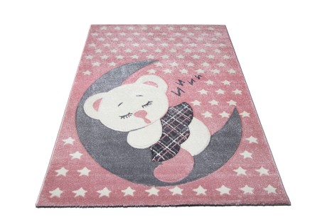 Przejdź do produktu Dywan dziecięcy 3D Śpiący Miś różowy 80 cm x 150 cm