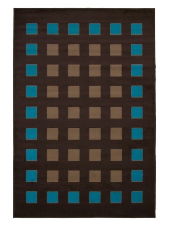 Przejdź do produktu Dywan nowoczesny Kwadraciki brązowo-niebieskie 160 cm x 225 cm