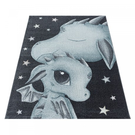 Przejdź do produktu Dywan dziecięcy Smoczki niebiesko-szary 80 cm x 150 cm