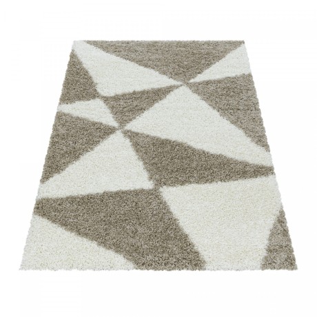 Przejdź do produktu Dywan shaggy Tango trójkąty beżowo-kremowy 60 cm x 110 cm