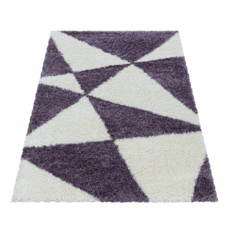 Przejdź do produktu Dywan shaggy Tango trójkąty fioletowo-kremowy 280 cm x 370 cm
