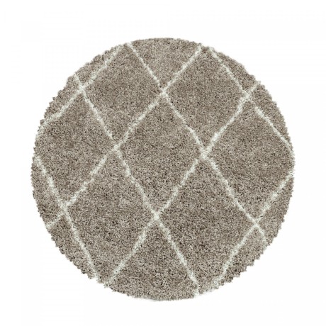 Przejdź do produktu Dywan shaggy Alvor kratka beżowy 80 cm x 80 cm  koło