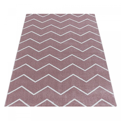 Przejdź do produktu Dywan nowoczesny Rio zygzak pudrowy róż 80 cm x 150 cm