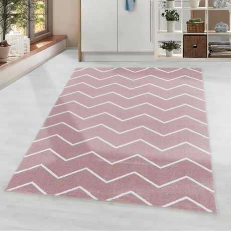 Przejdź do produktu Dywan nowoczesny Rio zygzak pudrowy róż 80 cm x 150 cm