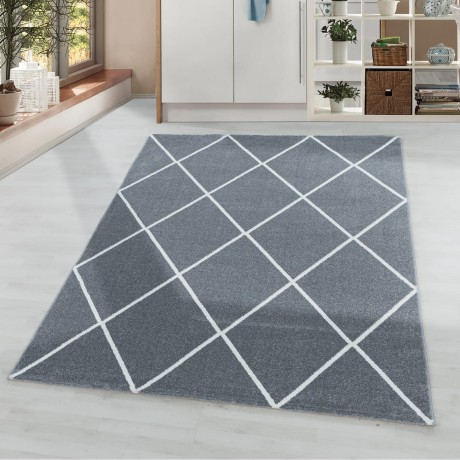 Przejdź do produktu Dywan nowoczesny Rio romby szary 80 cm x 150 cm