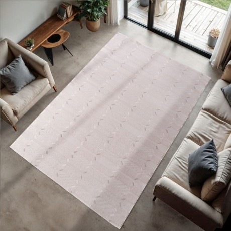 Przejdź do produktu Dywan nowoczesny 3D Doha wielokąty kremowy 280 cm x 370 cm