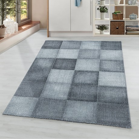 Przejdź do produktu Dywan nowoczesny Ottawa kwadraty szare 80 cm x 150 cm
