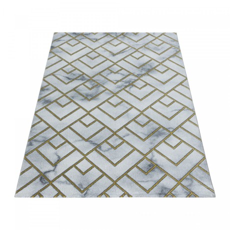 Przejdź do produktu Dywan ekskluzywny Naxos mozaika szaro-złoty 140 cm x 200 cm