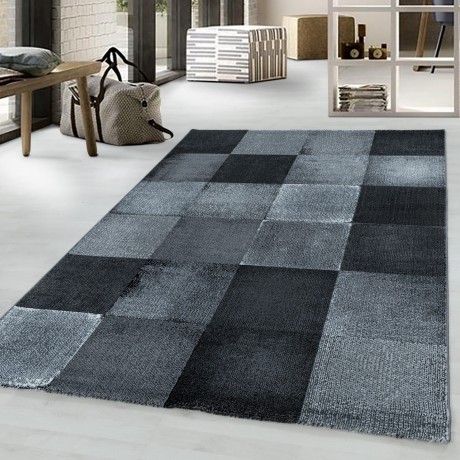 Przejdź do produktu Dywan nowoczesny Costa Kwadraty szaro-czarne 160 cm x 230 cm