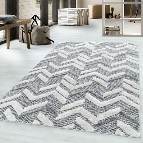 Przejdź do produktu Dywan nowoczesny 3D La Casa fale szary 140 cm x 200 cm