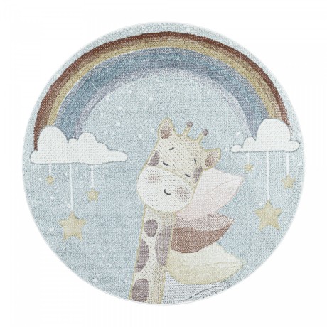 Przejdź do produktu Dywan dziecięcy Lucky Śpiąca Żyrafa na chmurkach 120 cm x 120 cm koło