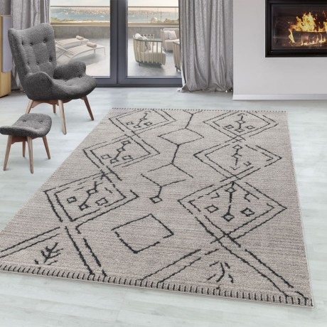 Przejdź do produktu Dywan poliestrowy Berber rustykalny beżowy 240 cm x 340 cm