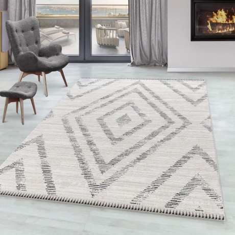 Przejdź do produktu Dywan poliestrowy Berber skandynawski kremowy 120 cm x 170 cm