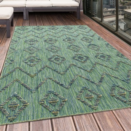 Przejdź do produktu Dywan sznurkowy Bahama 3D Boho zielony 80 cm x 250 cm