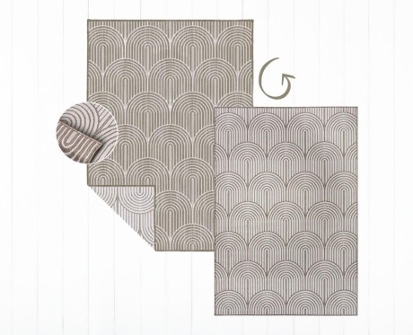 Przejdź do produktu Dywan zewnętrzny dwustronny Pangli brązowo-kremowy 160 cm x 230 cm
