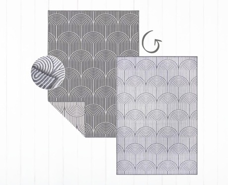 Przejdź do produktu Dywan zewnętrzny dwustronny Pangli srebrno-kremowy 200 cm x 290 cm