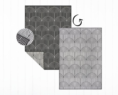 Przejdź do produktu Dywan zewnętrzny dwustronny Pangli czarno-kremowy 160 cm x 230 cm