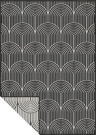 Przejdź do produktu Dywan zewnętrzny dwustronny Pangli czarno-kremowy 160 cm x 230 cm