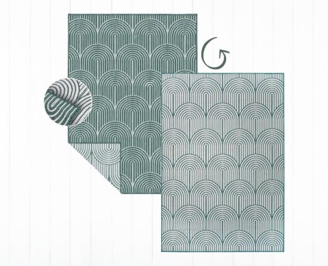 Przejdź do produktu Dywan zewnętrzny dwustronny Pangli zielono-kremowy 80 cm x 150 cm