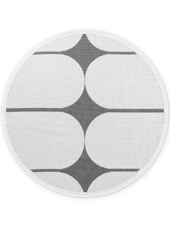 Przejdź do produktu Dywan zewnętrzny dwustronny Duet kremowo-czarny 160 cm x 160 cm koło