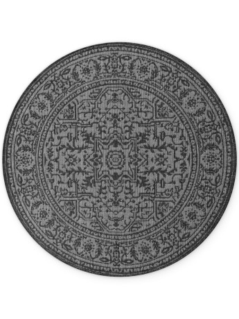 Przejdź do produktu Dywan zewnętrzny dwustronny Duet czarno-kremowy 160 cm x 160 cm koło